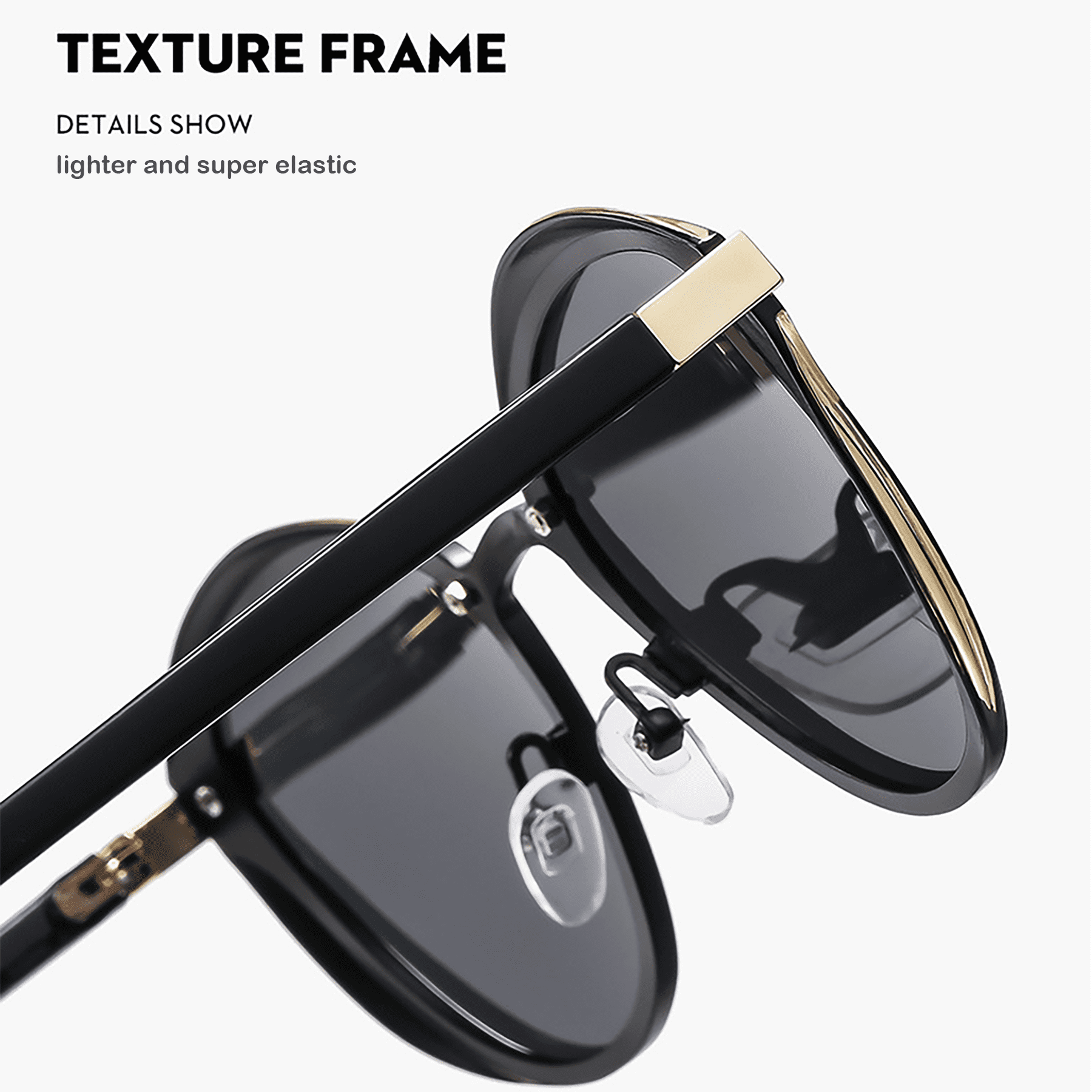 Newest Trendy Women's Oversized Polarized Sunglasses, High Quality, 100% UV400 Protection, HD VISUAL, Suitable for Driving, Outdoor, Traveling(Black）